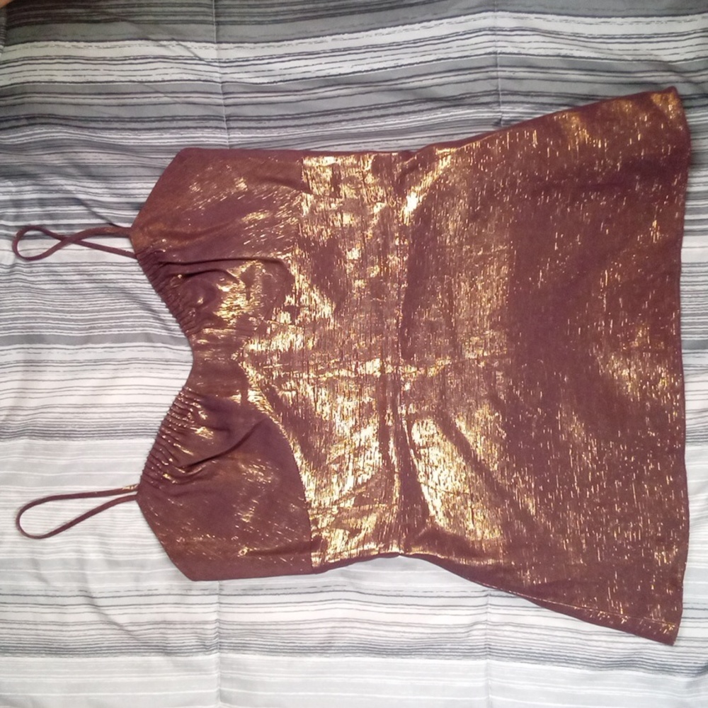 Vera Wang Burgundy and Gold Cami